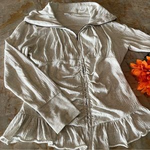 Anthropologie E by Eloise Zippered Long-Sleeve Fashion Jacket/Top